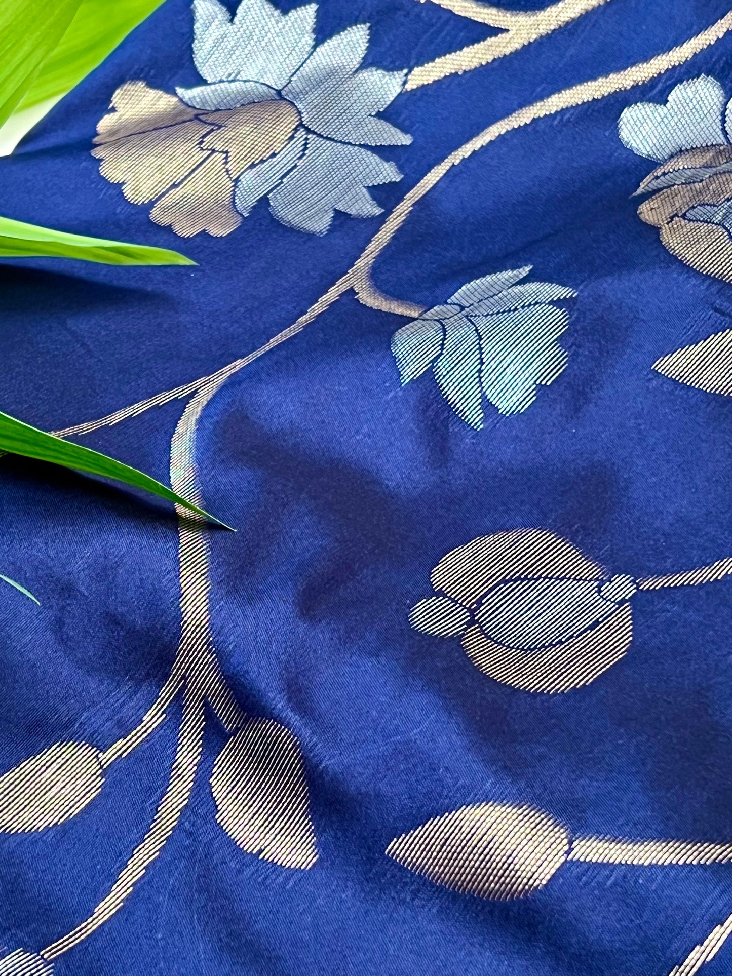 Royal Blue Buttery Soft Silk Paithani Saree - Geetha Creation