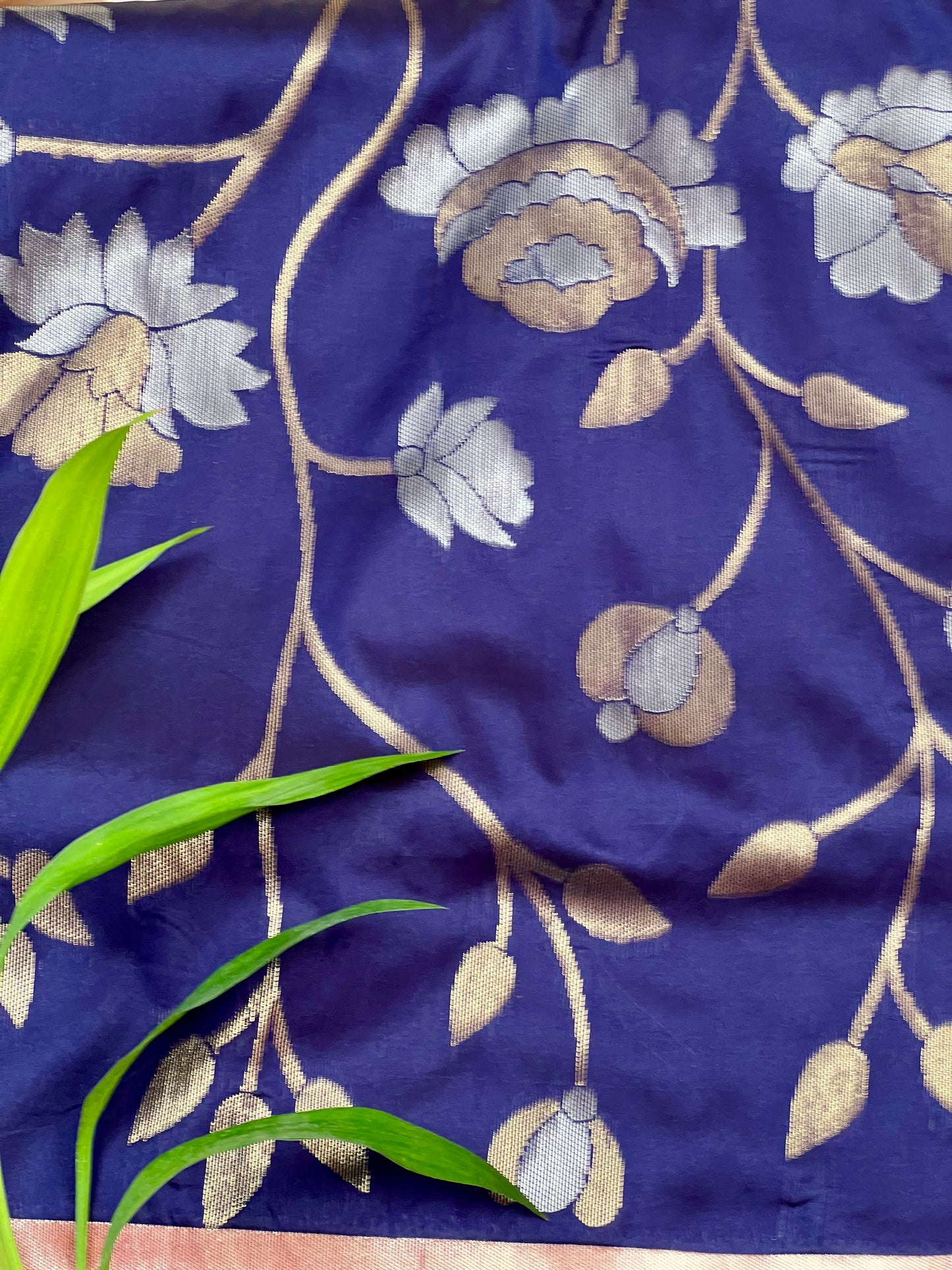 Royal Blue Buttery Soft Silk Paithani Saree - Geetha Creation