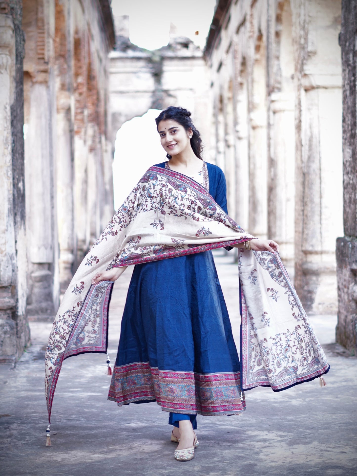 Heritage Blue Ready to Wear Anarkali Dress