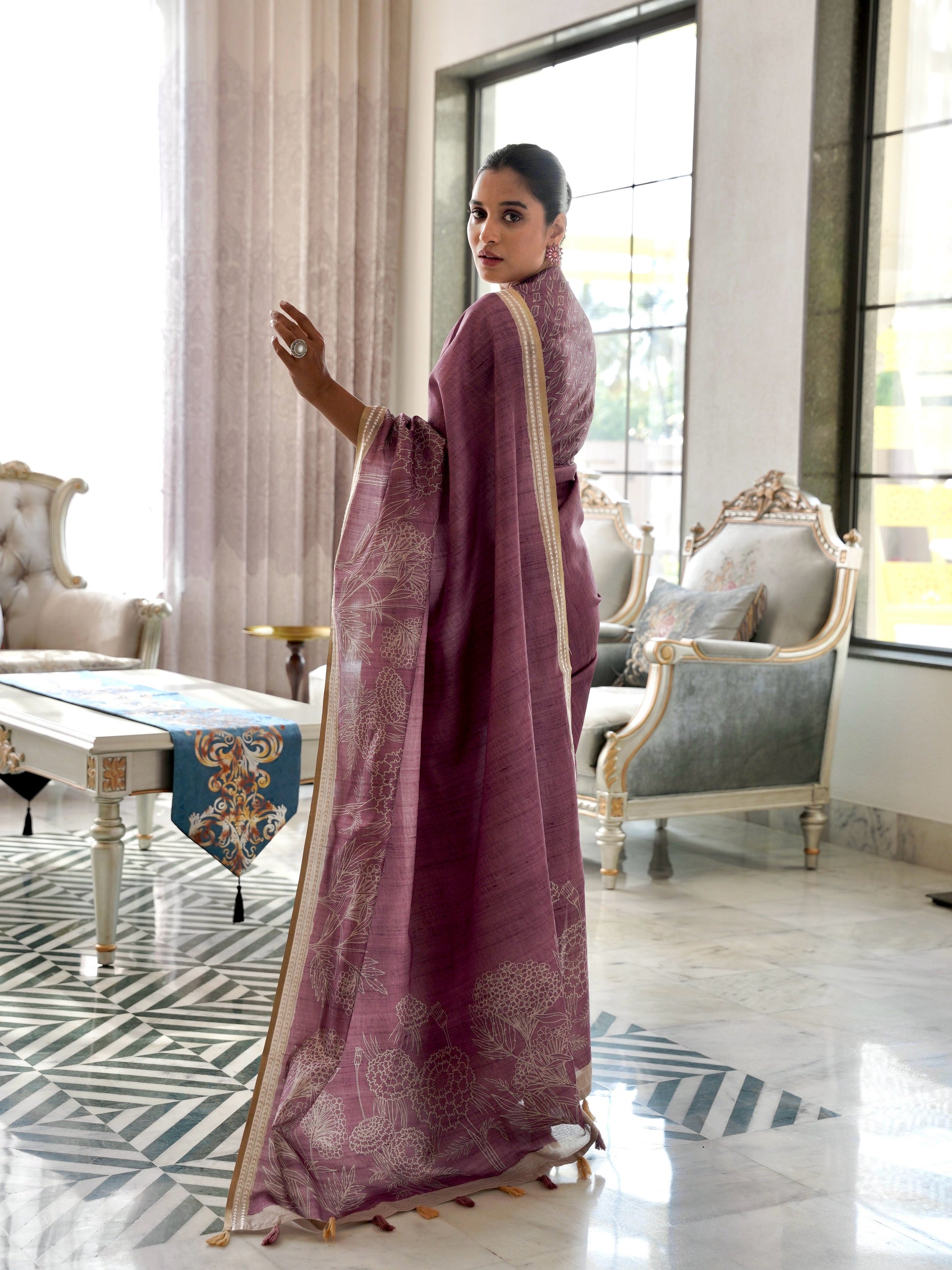 Mulberry Elegance Handloom Tussar Saree Geetha Creation