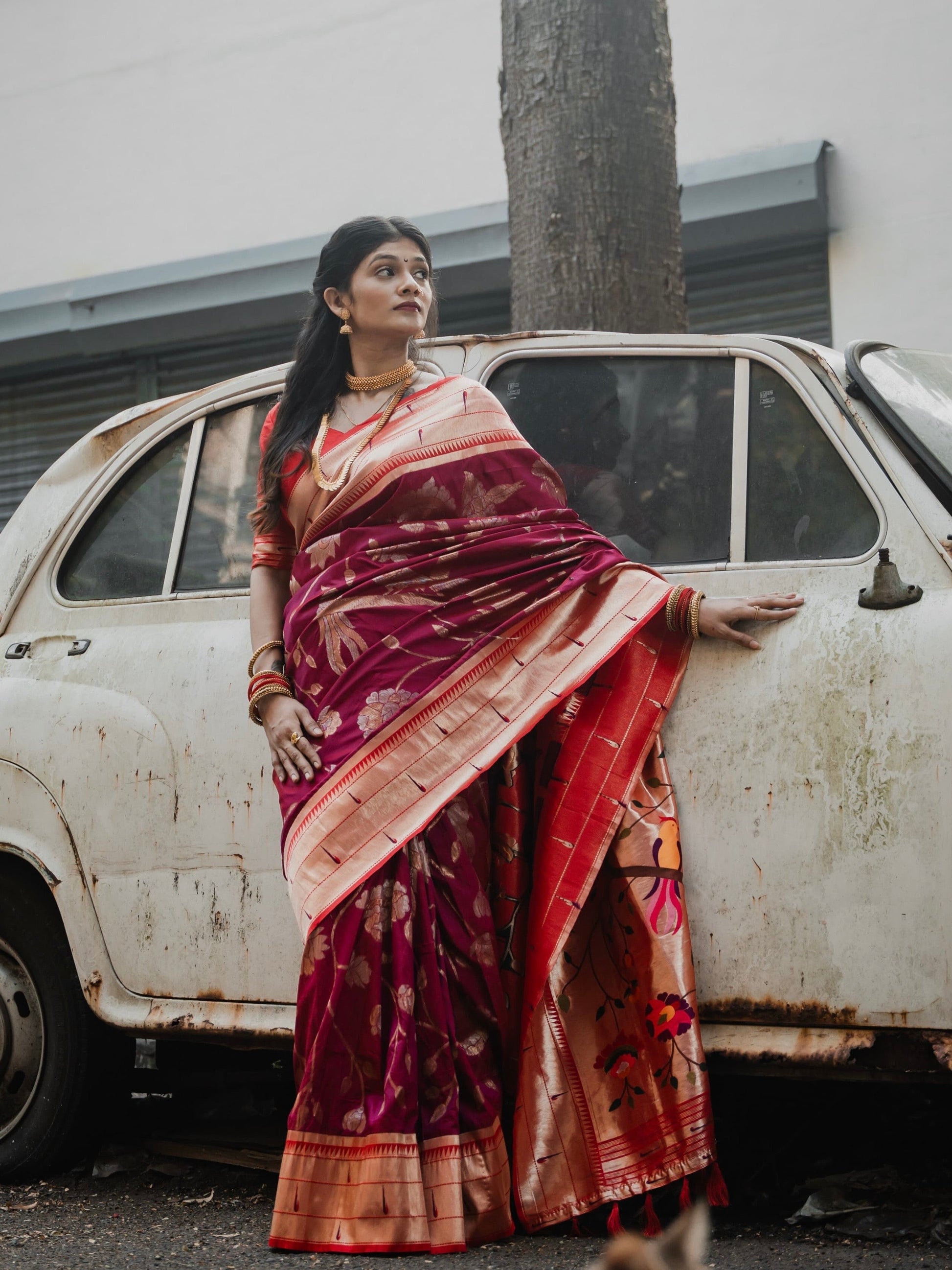 Royal Red Paithani Saree | Royal Red Buttery Soft Silk Paithani Saree Geetha Creation