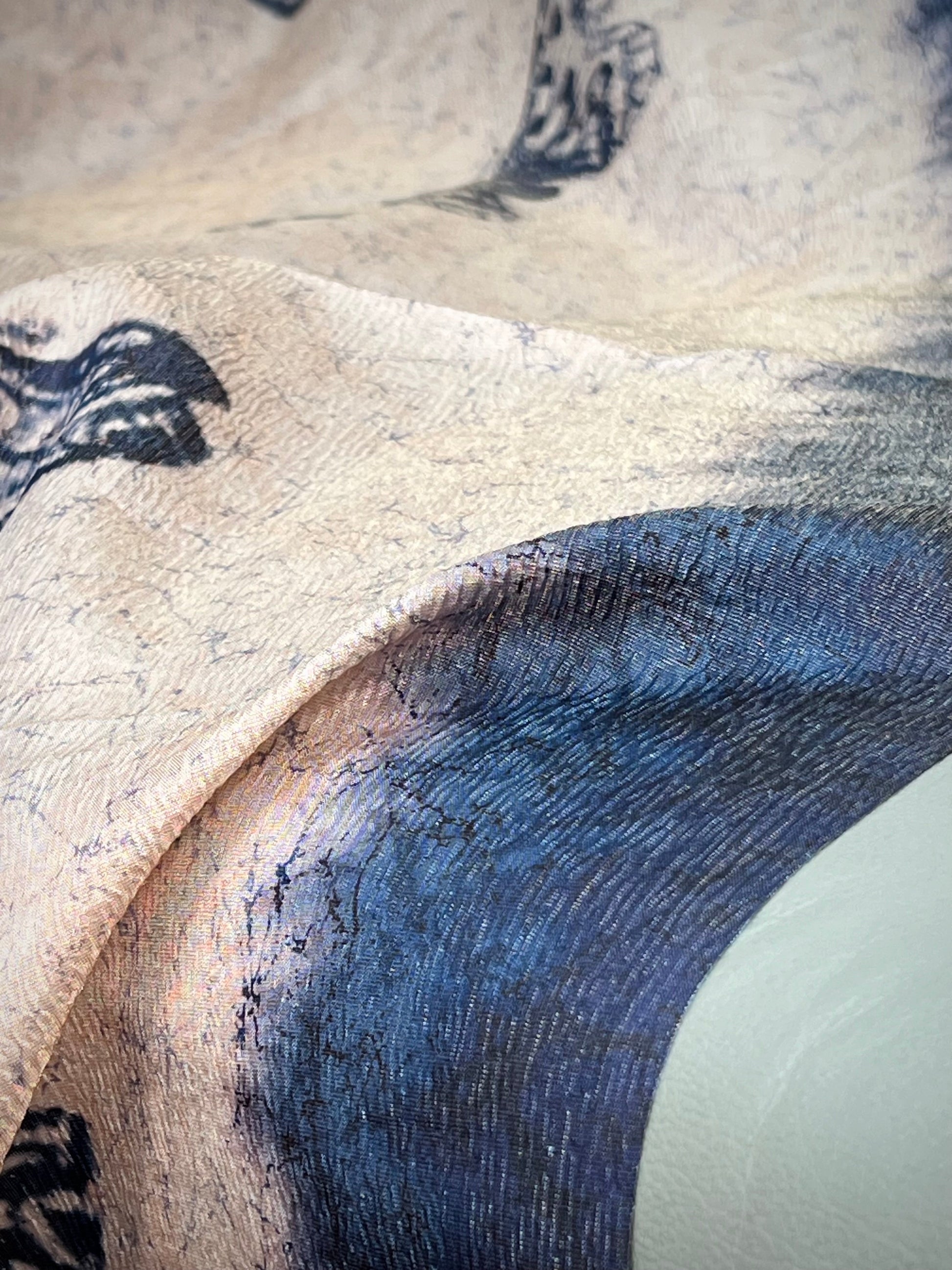 Blue Butterflies in Tussar Tissue Crushed Saree Geetha Creation
