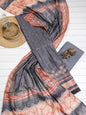 Pure Dusty Grey Chanderi Ghicha Hand Kantha Unstitched Suit Set
