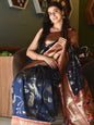 Royal Blue Paithani Saree | Royal Blue Buttery Soft Silk Paithani Saree Geetha Creation