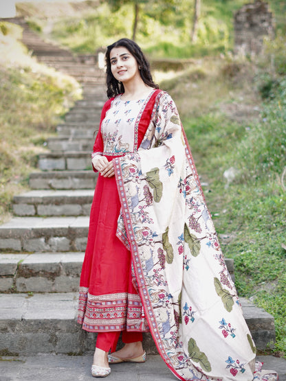Heritage Red Ready to Wear Anarkali Dress