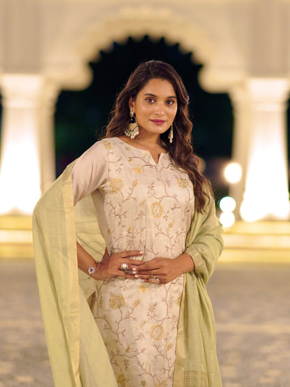Araanya Embroidered Ready to Wear Silk Kurti Set Geetha Creation