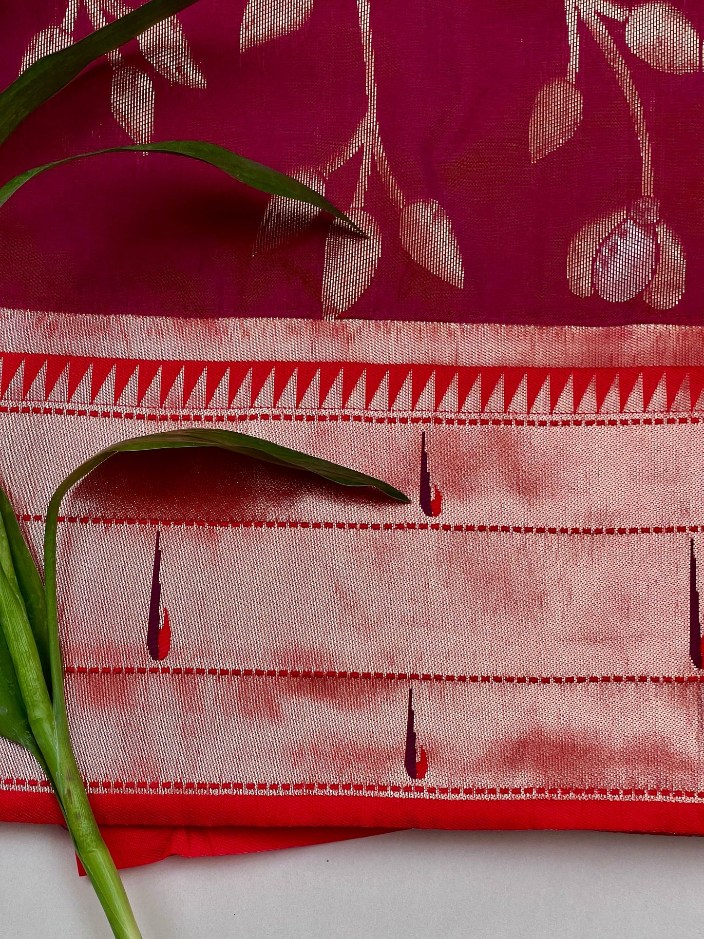 Royal Red Buttery Soft Silk Paithani Saree Geetha Creation