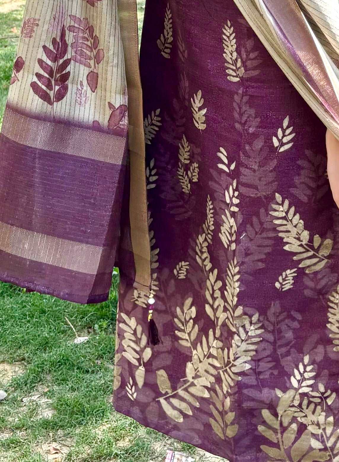 Luxurious Wine Floral Ready to Wear Silk Kurti Set