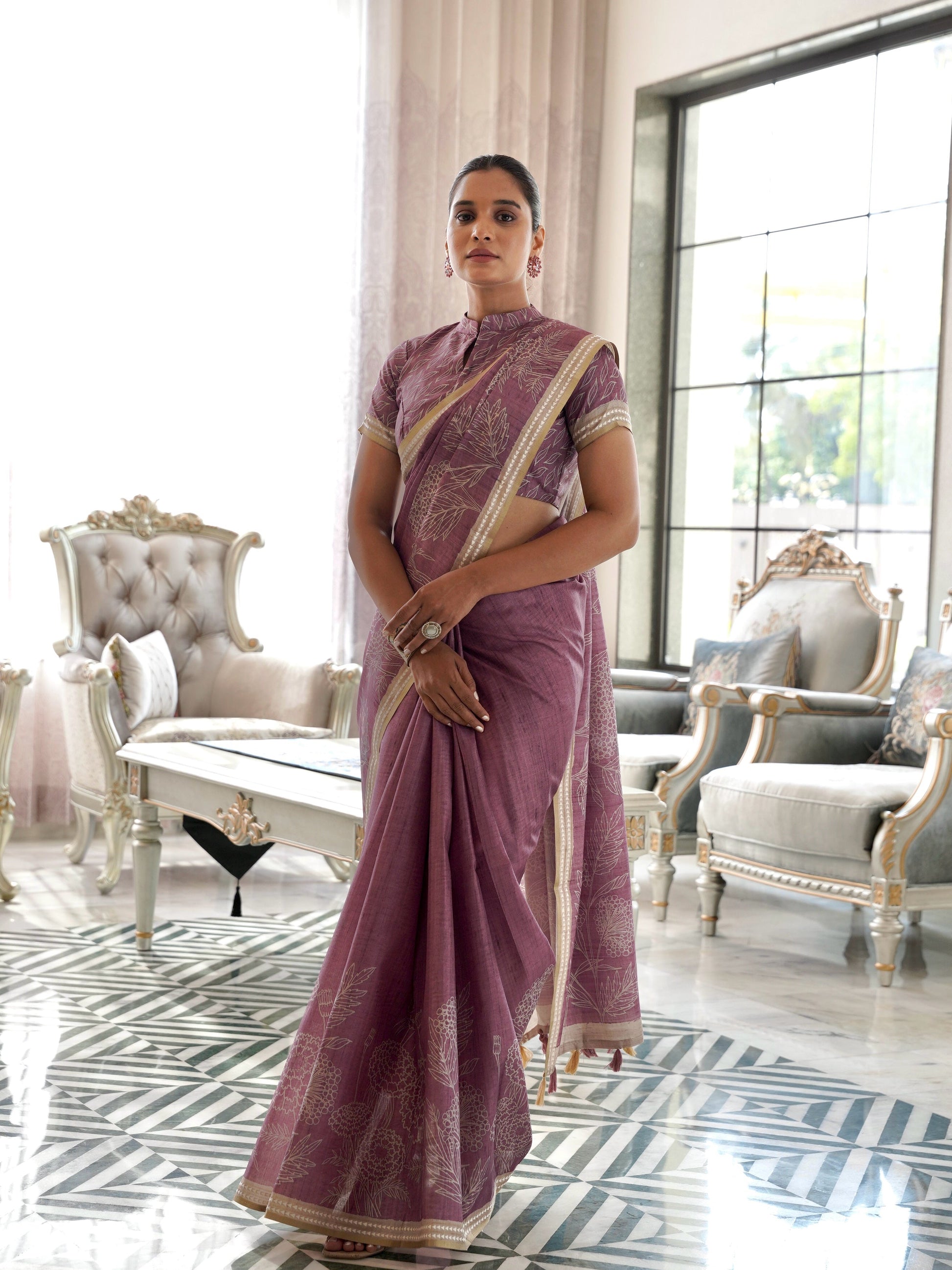 Mulberry Elegance Handloom Tussar Saree Geetha Creation