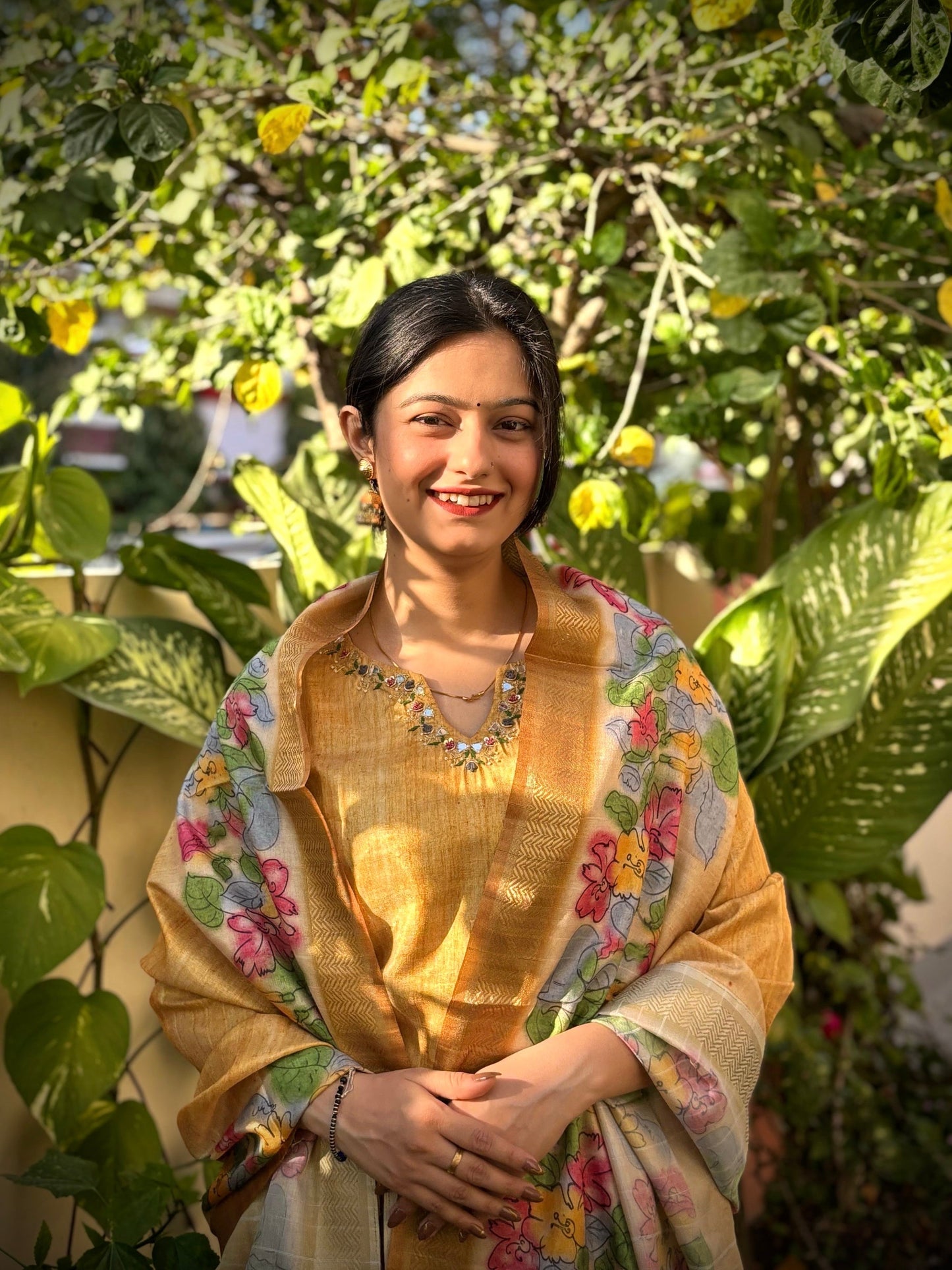 Haldi Mehendi Special Yellow with Floral Ready to Wear Salwar Set Geetha Creation