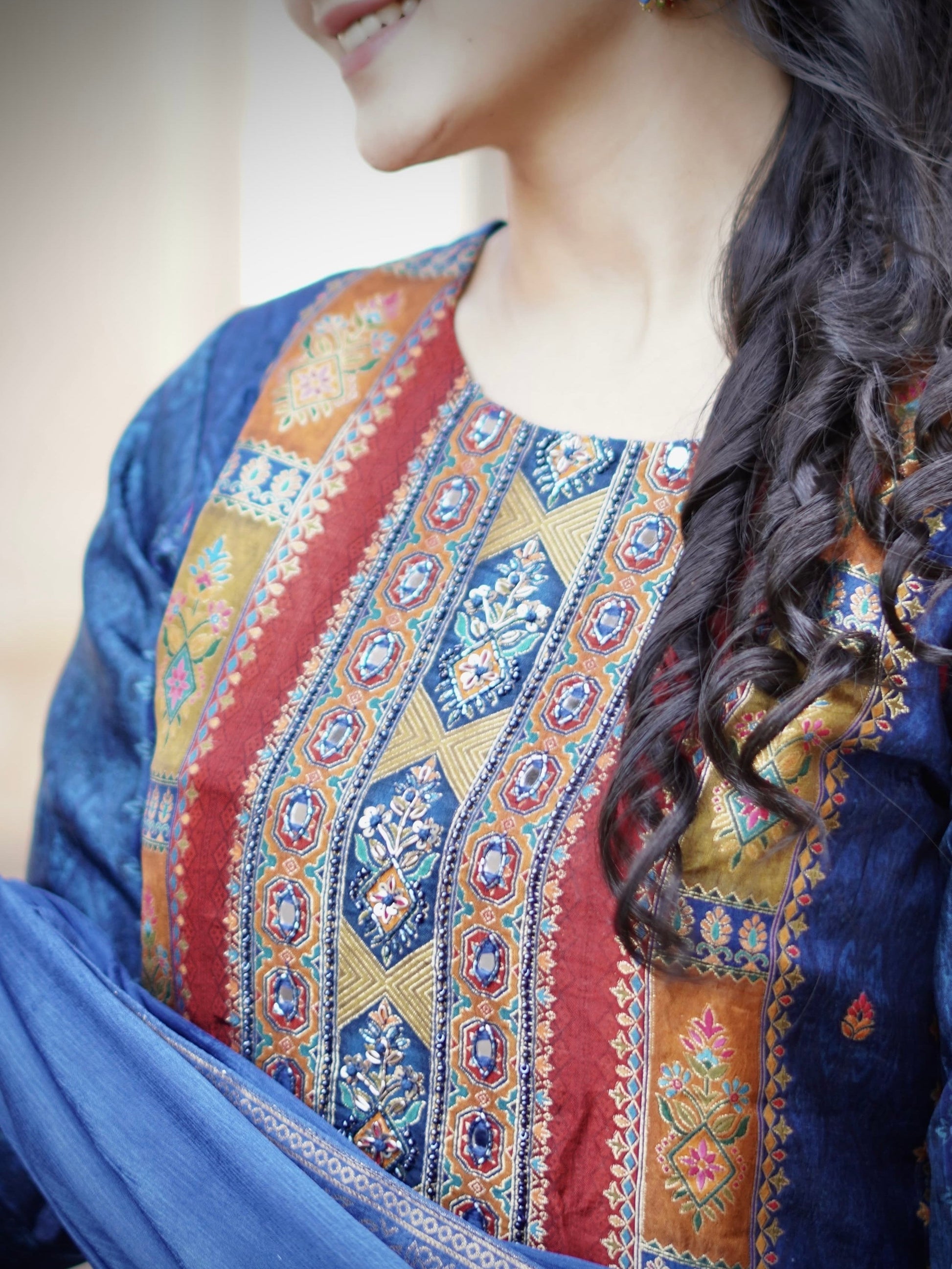 Deep Royal Ready to Wear Pure Dola Silk Kurti Set Geetha Creation
