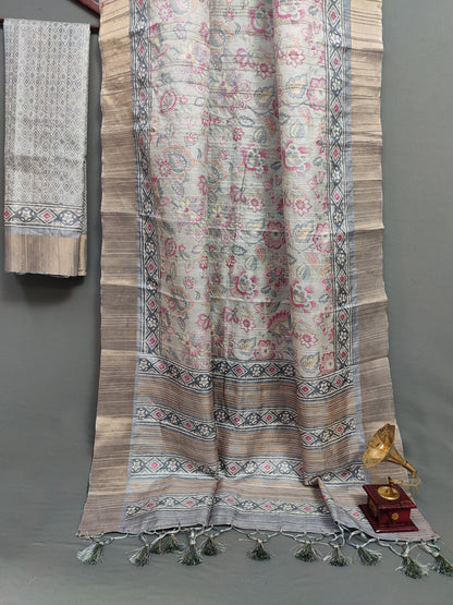 Spring Breeze Blooms Chapa Handloom Tussar Saree CA1 Geetha Creation