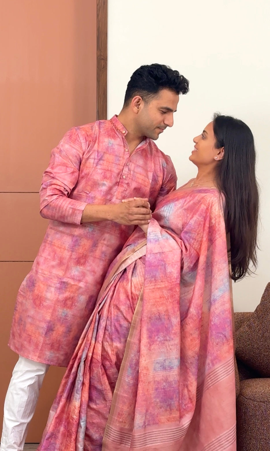 Palette of Happiness Unstitched Couple Set Geetha Creation