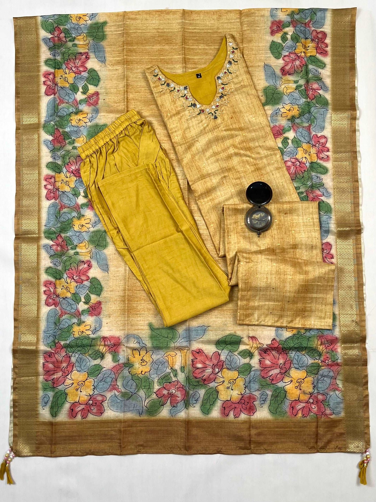 Haldi Mehendi Special Yellow with Floral Ready to Wear Salwar Set