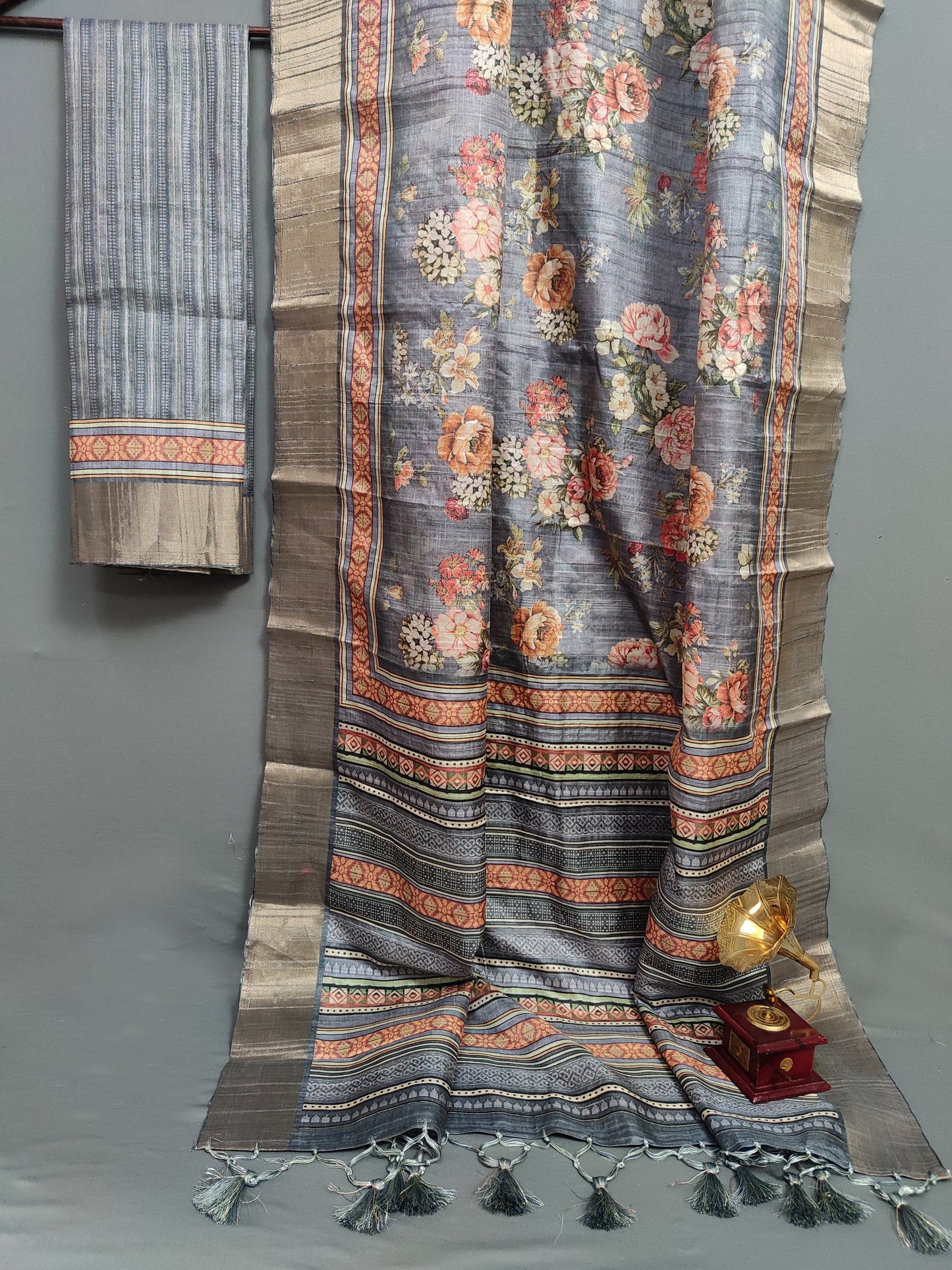 Lavender Rose Radiance Chapa Handloom Tussar Saree CA1 Geetha Creation