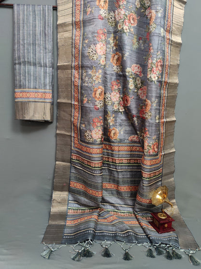 Lavender Rose Radiance Chapa Handloom Tussar Saree CA1 Geetha Creation