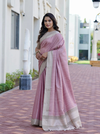 Finesse of Tussar Formal Wear Semi Tussar Saree