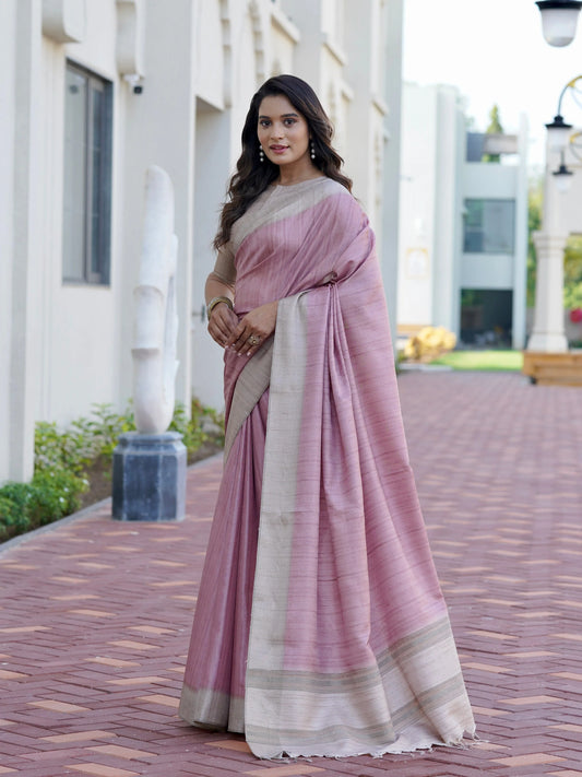 Finesse of Tussar Formal Wear Semi Tussar Saree