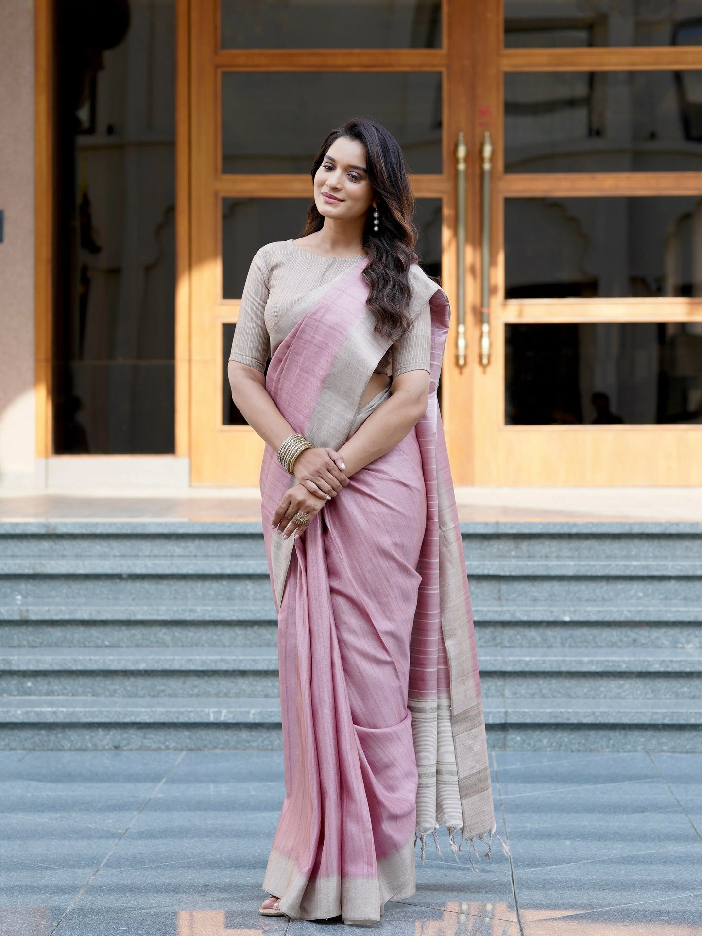 Finesse of Tussar Formal Wear Semi Tussar Saree