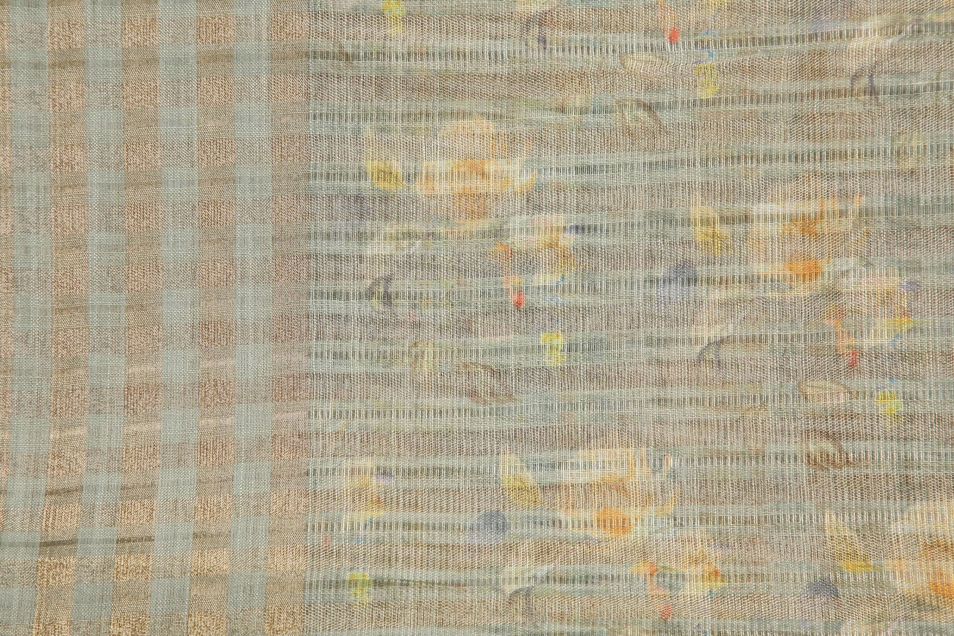 Charming Cider Pastel Floral Linen Saree Geetha Creation