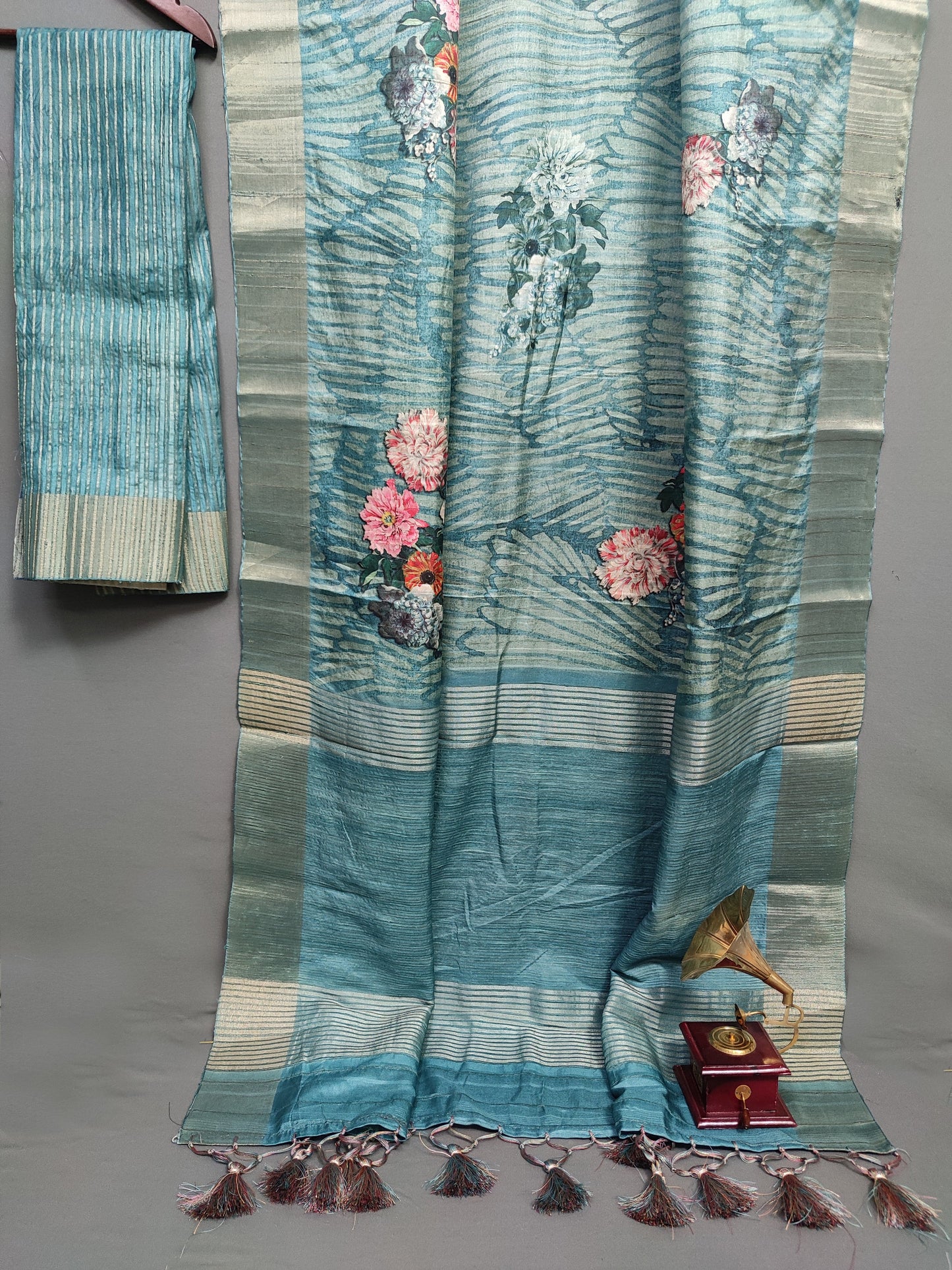 Oceanic Opulence Handloom Tussar Saree C4 Geetha Creation