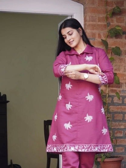 Pink Haze Cotton Silk Co-Ord Set