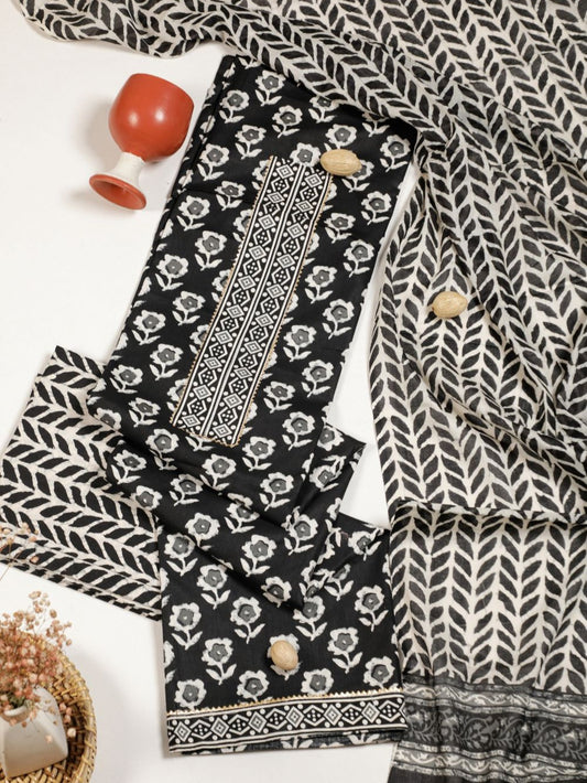 Pure Charcoal Grey Soft Cotton Suit Set
