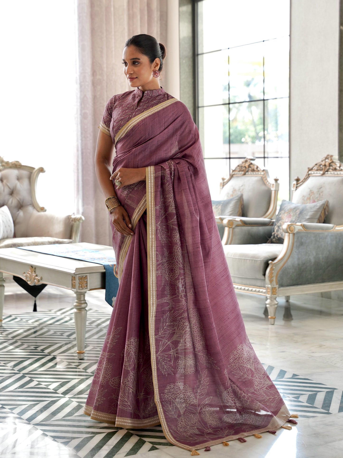 Mulberry Elegance Handloom Tussar Saree Geetha Creation