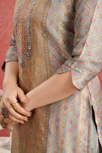 Classic Patola Ready to Wear Pure Dola Silk Kurti Set Geetha Creation