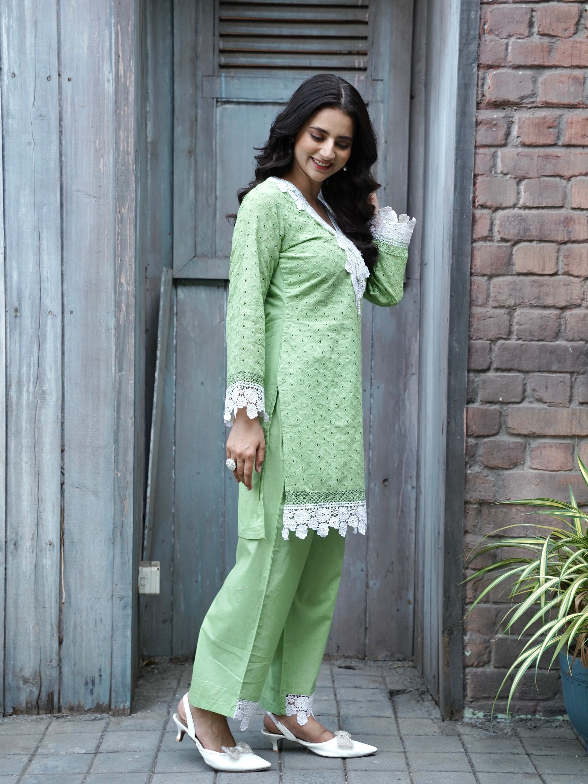 Premium Chikankari Cut Work Co-ord Set Geetha Creation
