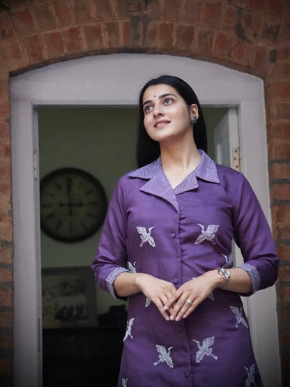 Majestic Mauve Cotton Silk Co-ord Set