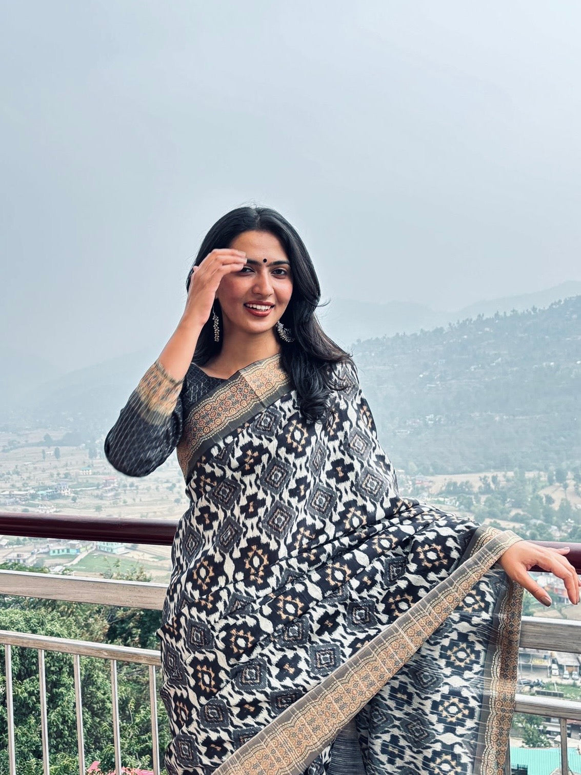 Black Patola Chapa Handloom Tussar Saree C1 Geetha Creation