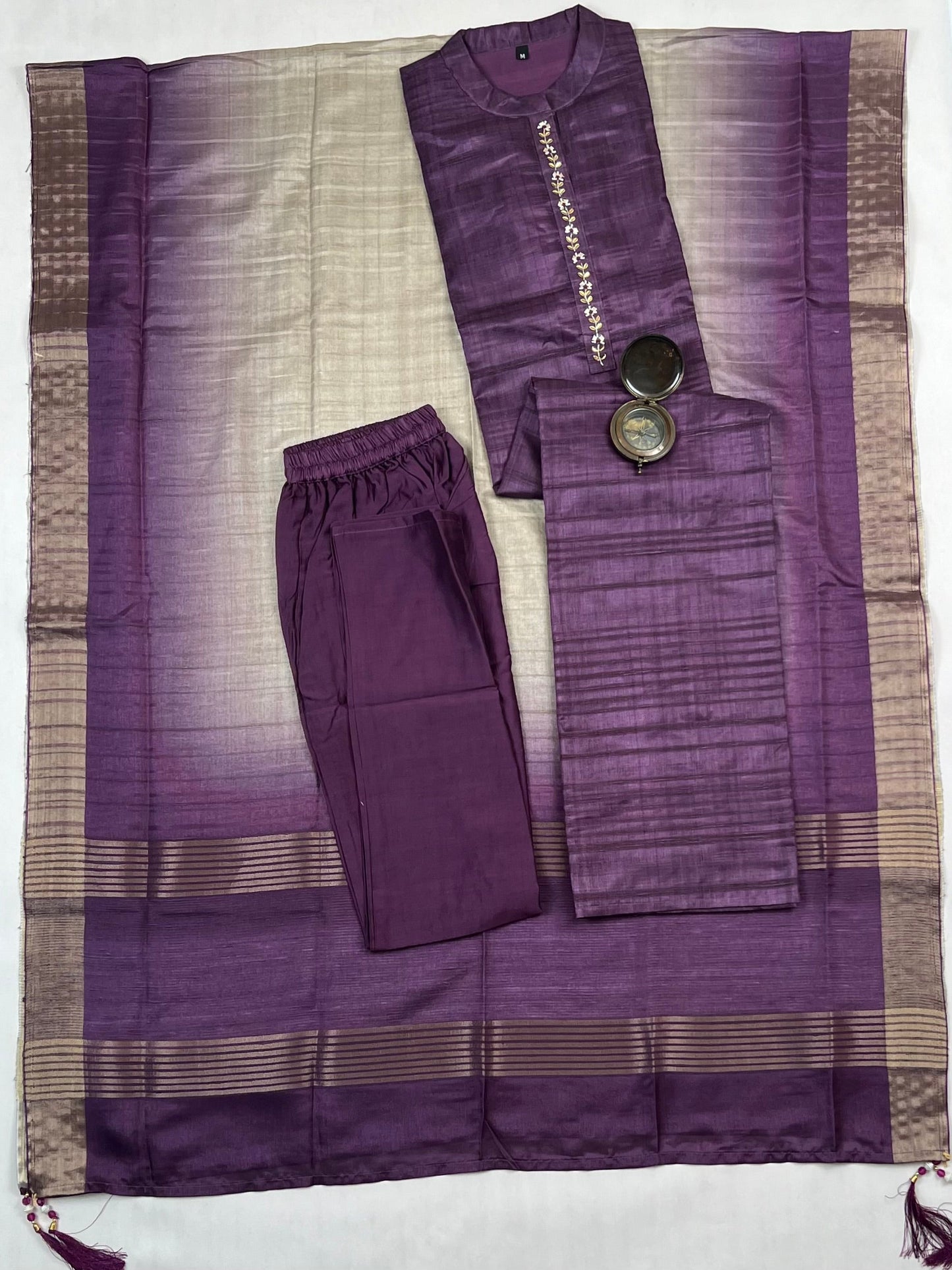Luxurious Lavender Ready to Wear Silk Kurti Set Geetha Creation