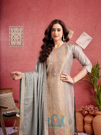 Classic Patola Ready to Wear Pure Dola Silk Kurti Set Geetha Creation