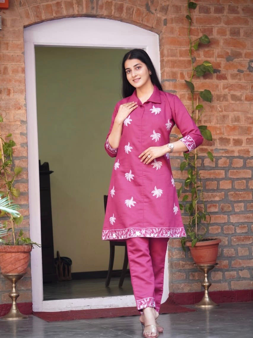 Pink Haze Cotton Silk Co-Ord Set