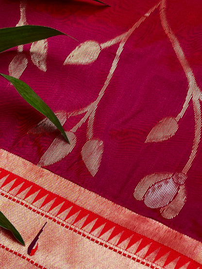 Royal Red Buttery Soft Silk Paithani Saree Geetha Creation