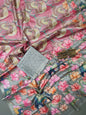 Pink Paradise Fine Border Tussar Saree FBS2 Geetha Creation