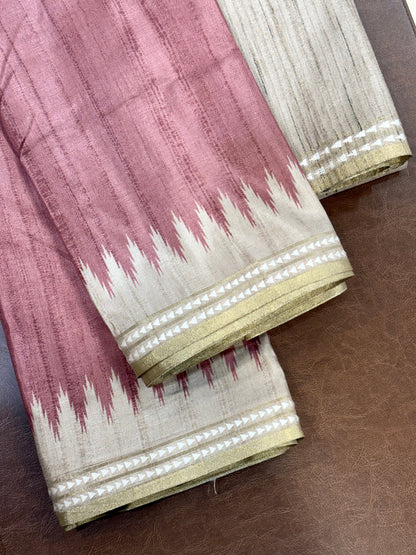 Pride with Elegance Formal Wear Semi Tussar saree Geetha Creation