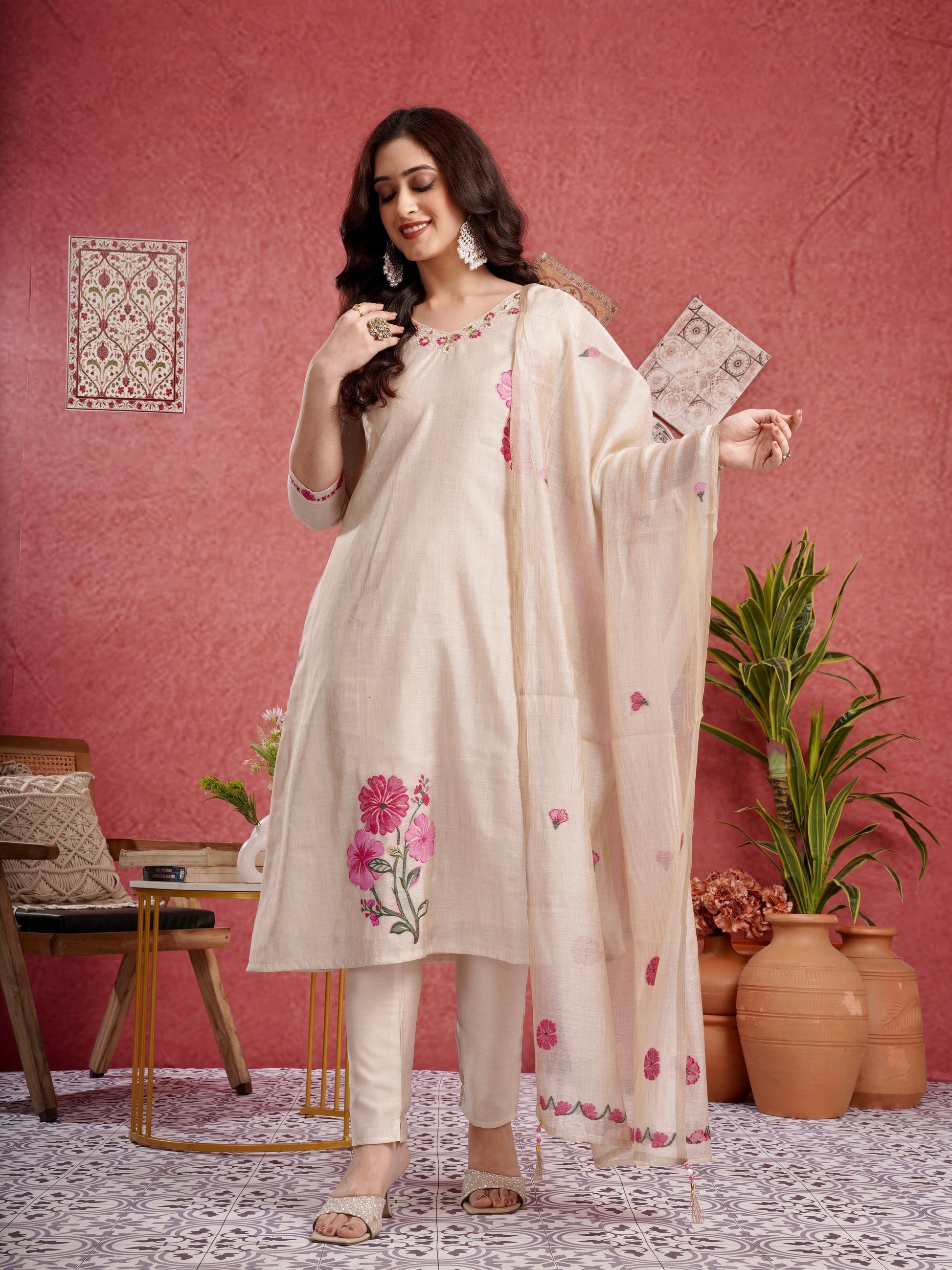 Soothing Summer A-Line Ready to Wear Cotton Kurti Set Geetha Creation