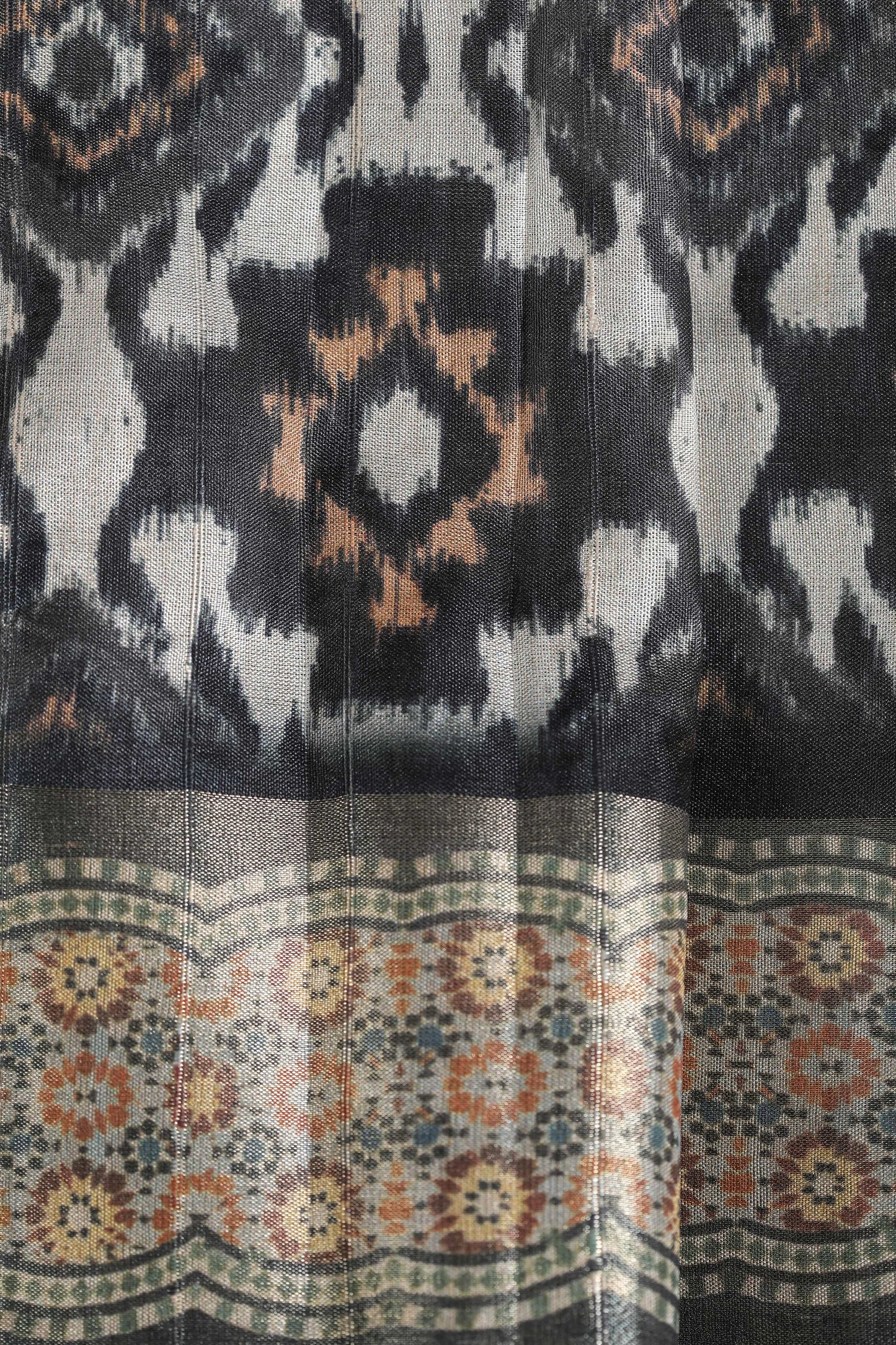 Black Patola Chapa Handloom Tussar Saree C1 Geetha Creation