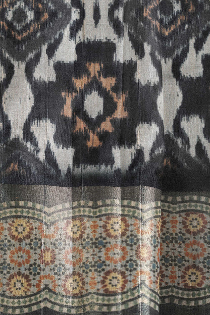 Black Patola Chapa Handloom Tussar Saree C1 Geetha Creation