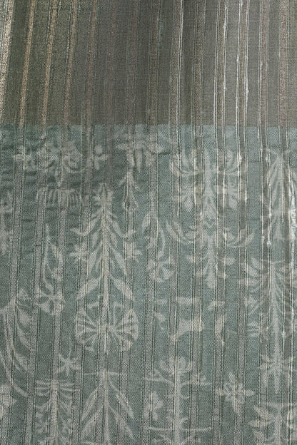 Hazy Green Nature Chapa Handloom Tussar Saree C1 Geetha Creation