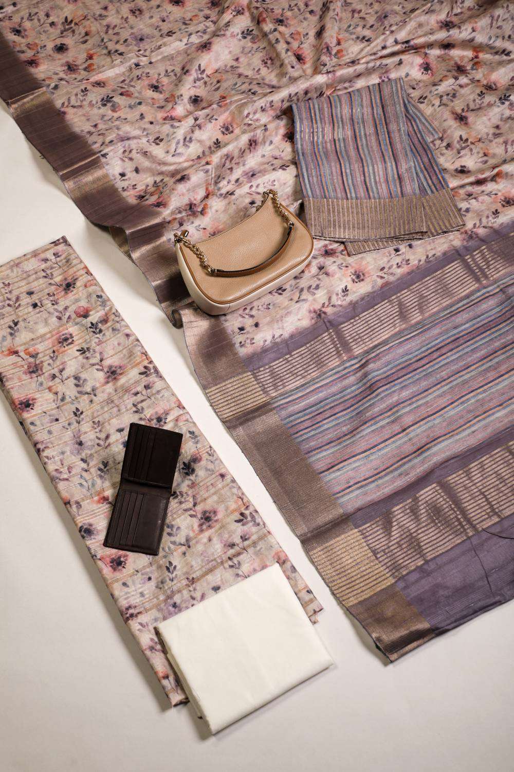 Blooming Blossom Tussar Couple Outfits