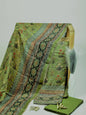 Rich Embroidered Pure Viscose Khaki Green Unstitched Suit Set