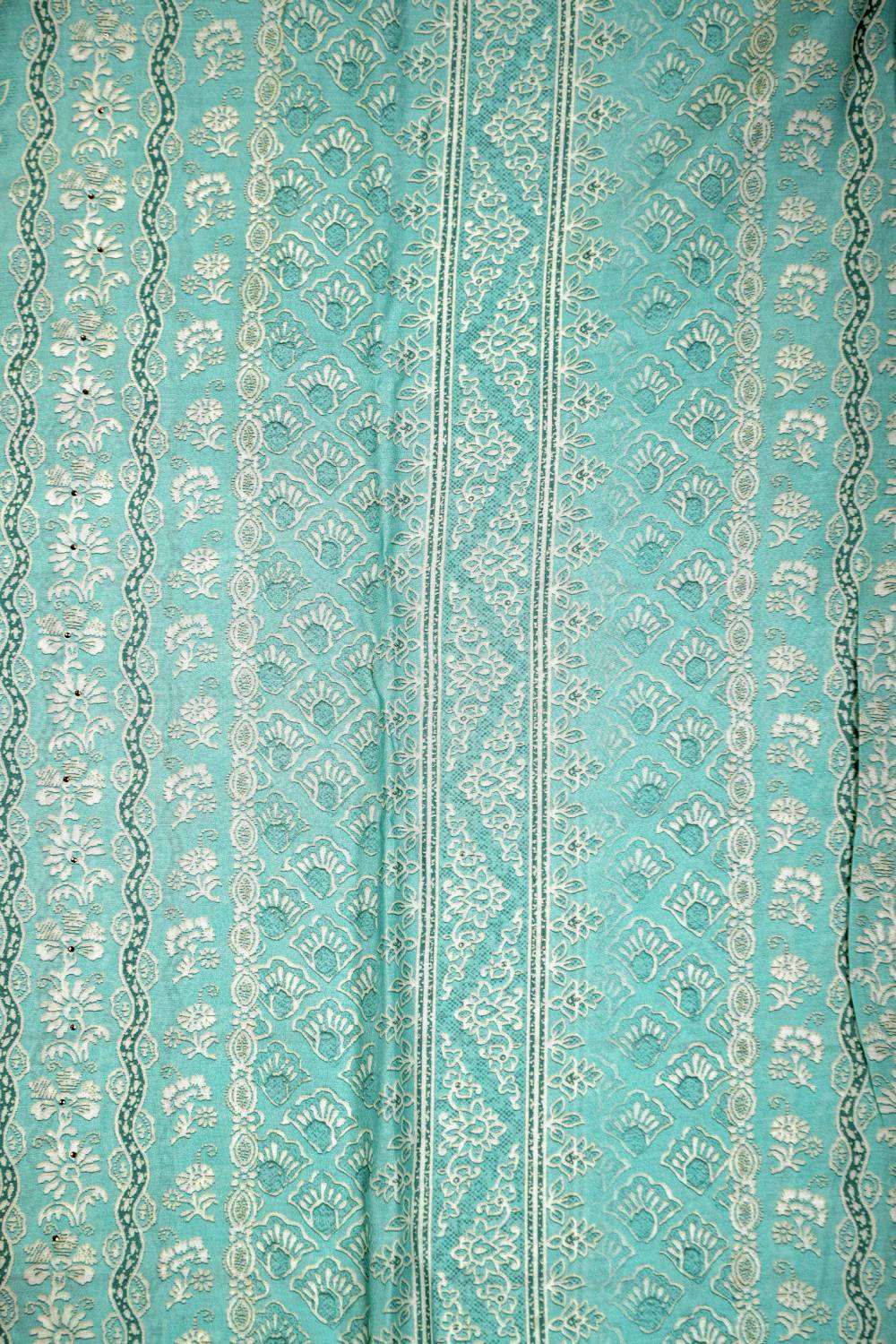 Coral Blue Rich Embroidered Pure Viscous Unstitched Suit Set Geetha Creation
