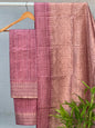 Gorgeous Pink and Chikoo Embroidery with Kantha Unstitched Salwar Set Geetha Creation