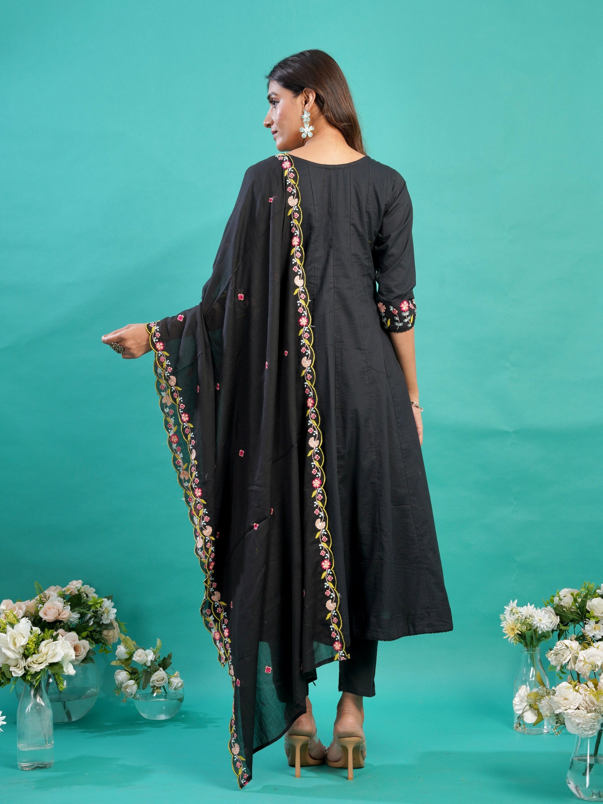 Pakeezah Pink Pure Mul Cotton Anarkali Dress Geetha Creation