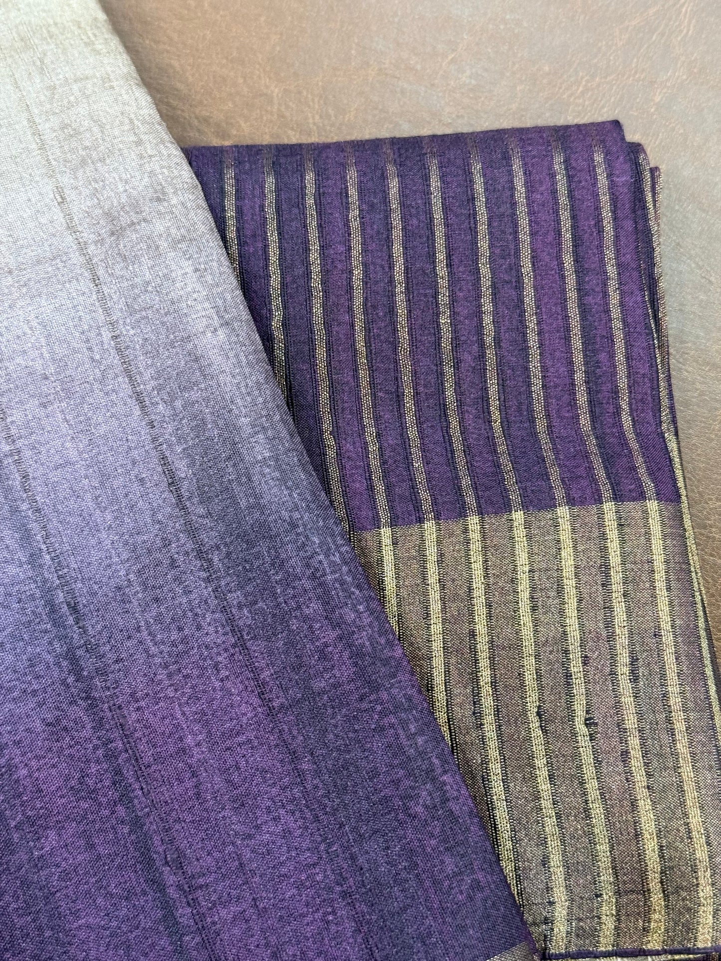Luxurious Lavender with Chikoo Semi Tussar Saree Geetha Creation