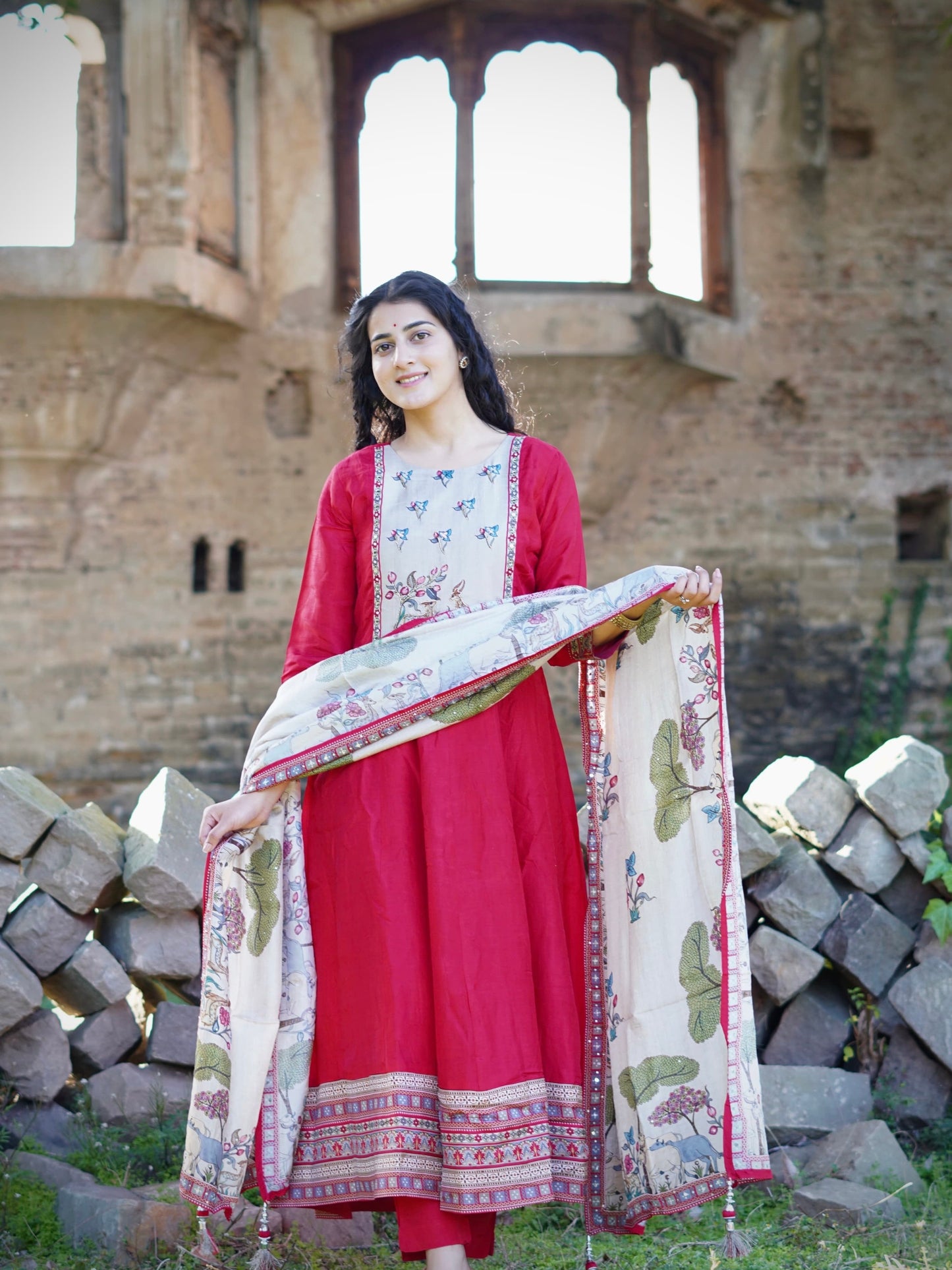 Heritage Red Ready to Wear Anarkali Dress
