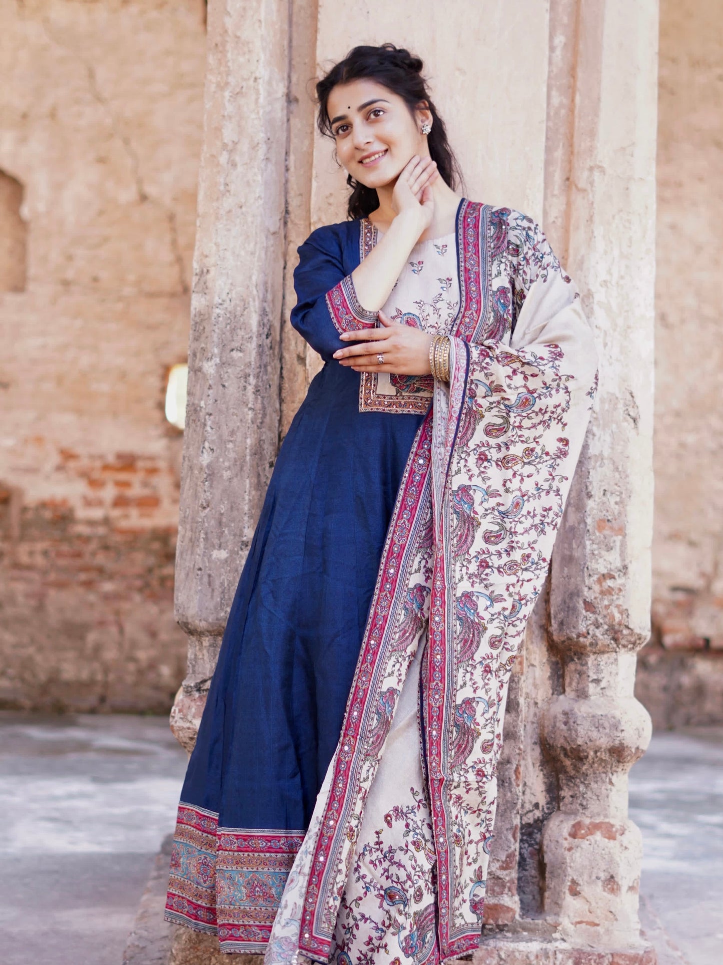 Heritage Blue Ready to Wear Anarkali Dress